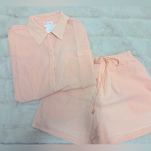 Free People Look A Like Classic Striped Beachy Short Set - Picture 5 of 5